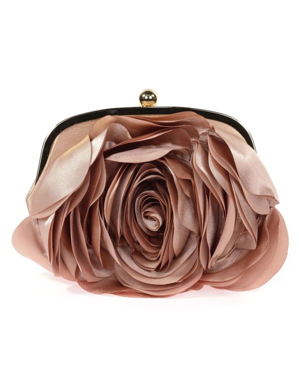 Bolso de fiesta satinado con flor