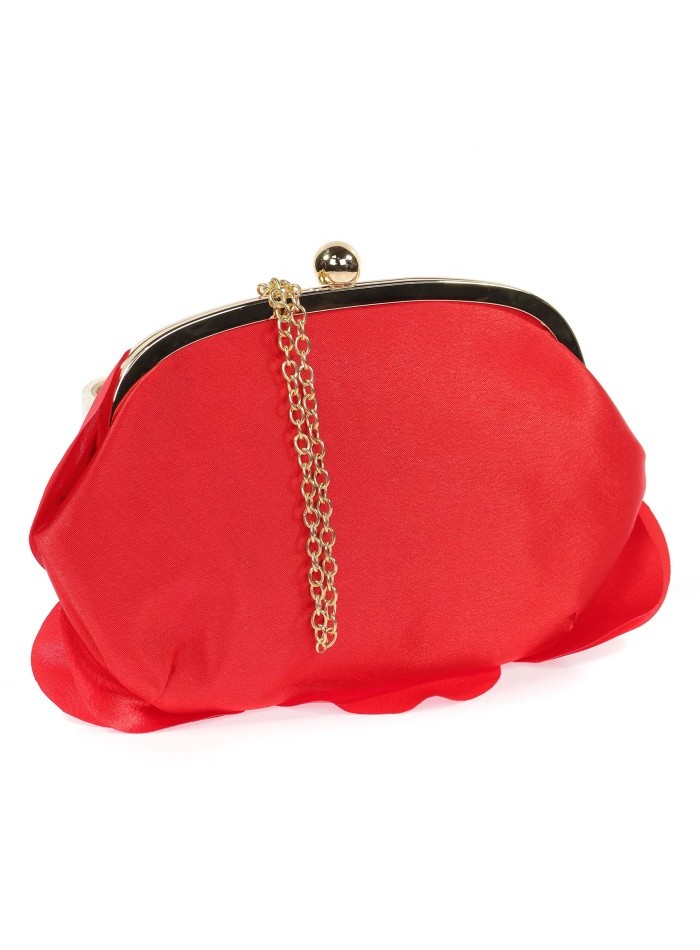 Bolso de fiesta satinado con flor
