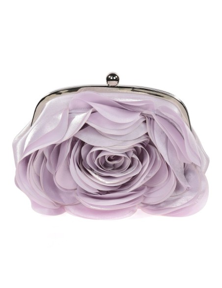 Bolso de fiesta satinado con flor