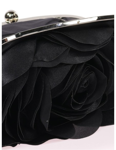 Bolso de fiesta satinado con flor
