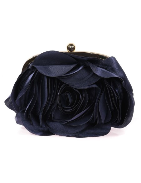 Bolso de fiesta satinado con flor