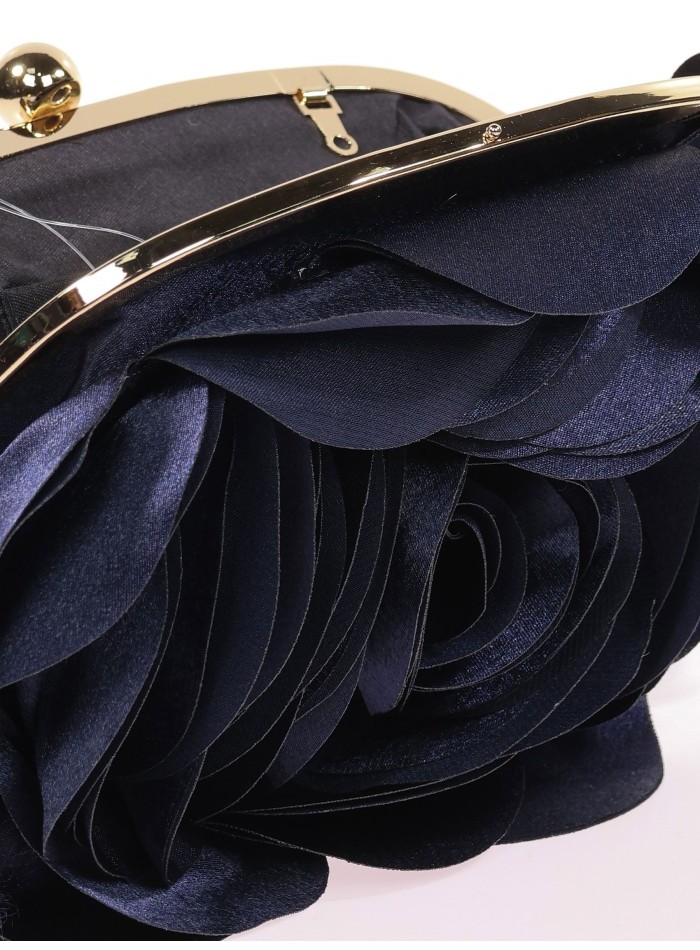Bolso de fiesta satinado con flor