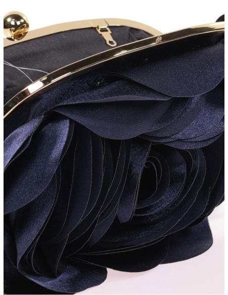 Bolso de fiesta satinado con flor