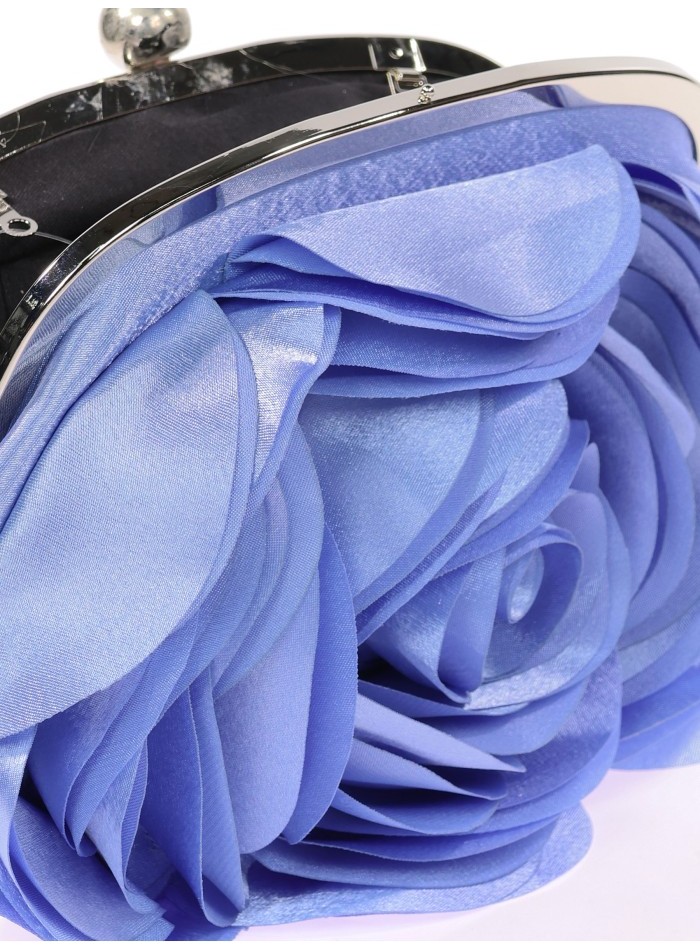 Satin clutch bag with flower