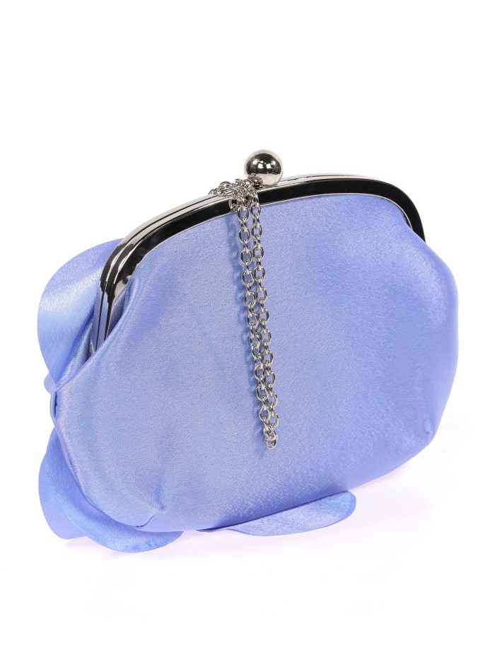 Satin clutch bag with flower