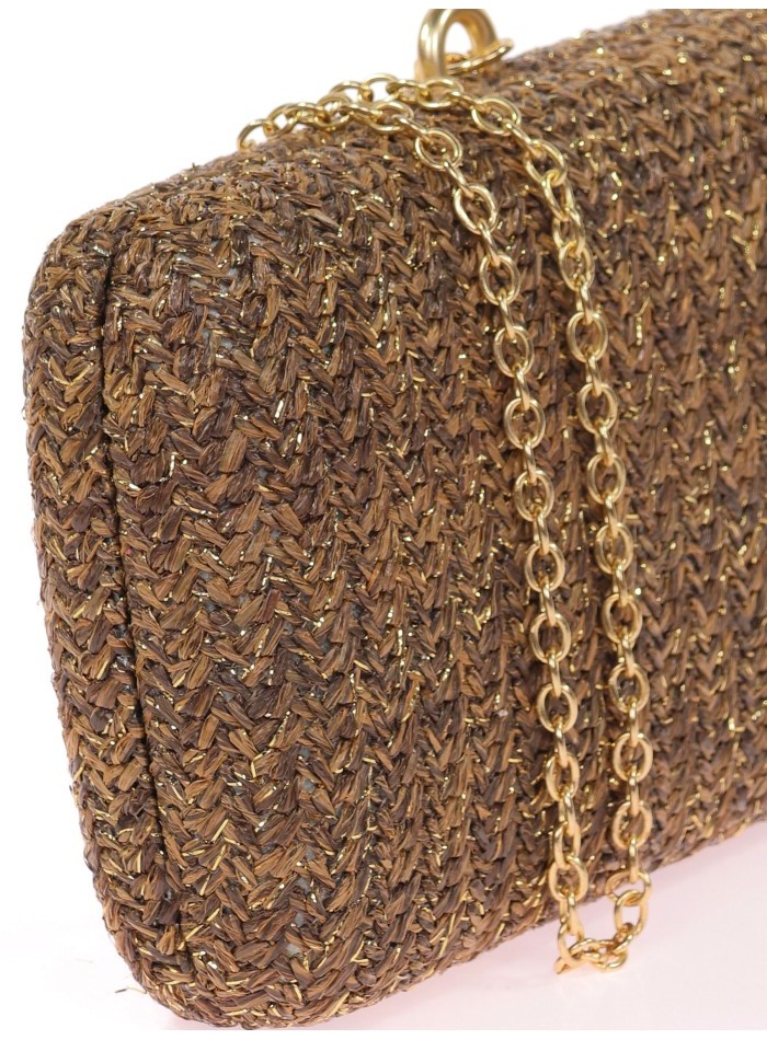 Sac de fête en raphia avec petits coquillages...