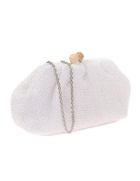 Sac de fête en raphia avec fermeture à pompon