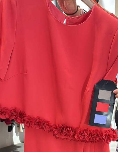 carta de color del Vestido de fiesta de tirante ancho con sobrecamisa