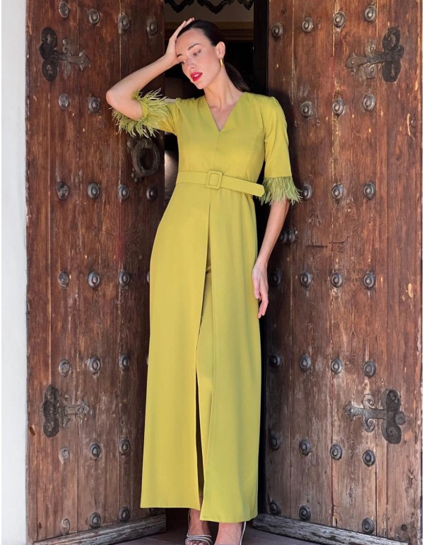 Conjunto de top largo y pantalón para invitada madrina