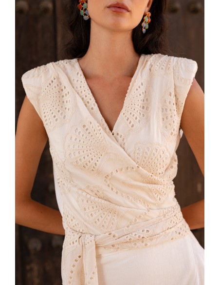 Set de communion pour mère en lin blanc