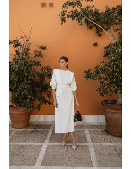 Raw flared midi skirt