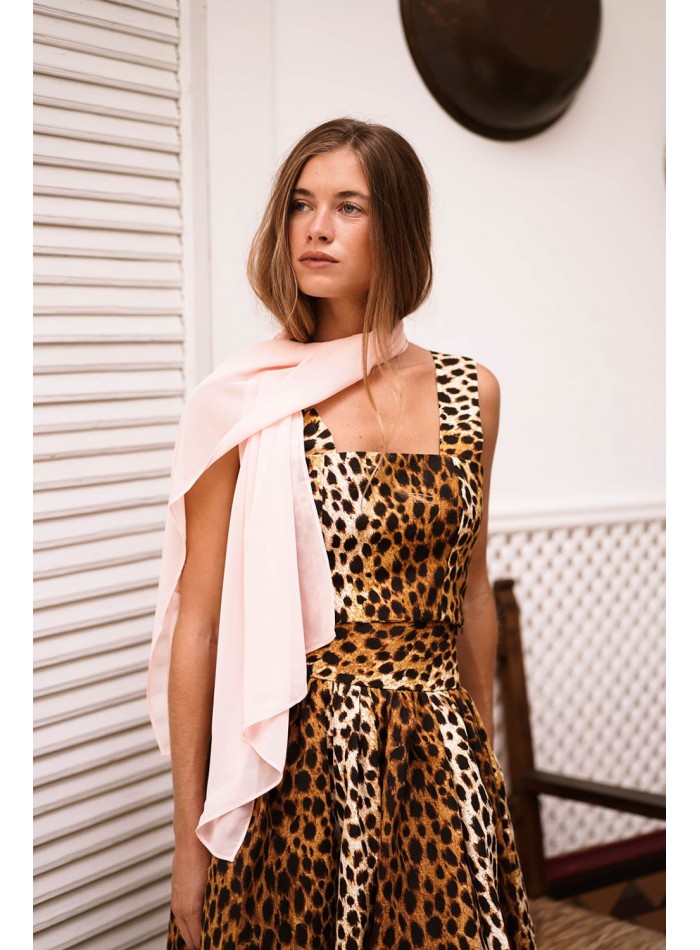 Pearl pink chiffon cape