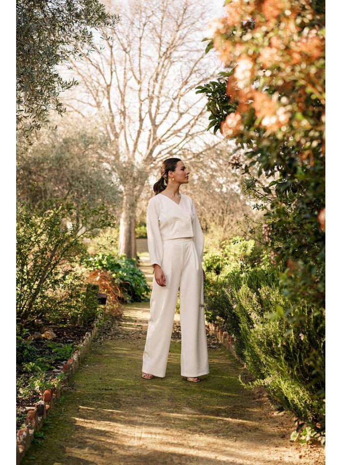 Pantalon long et large à taille haute