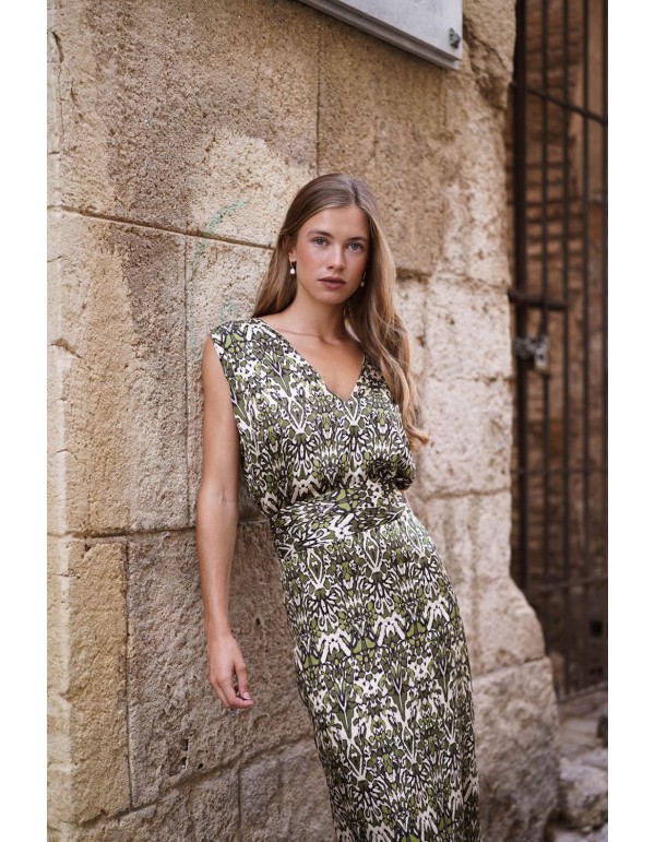 Printed strapless top with V-neckline 2