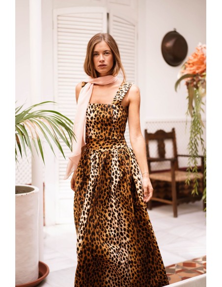 Leopard print wide straps top