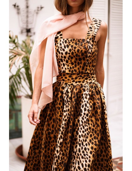 Leopard print wide straps top