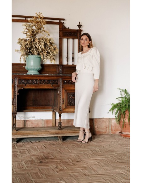 Jupe midi droite blanche