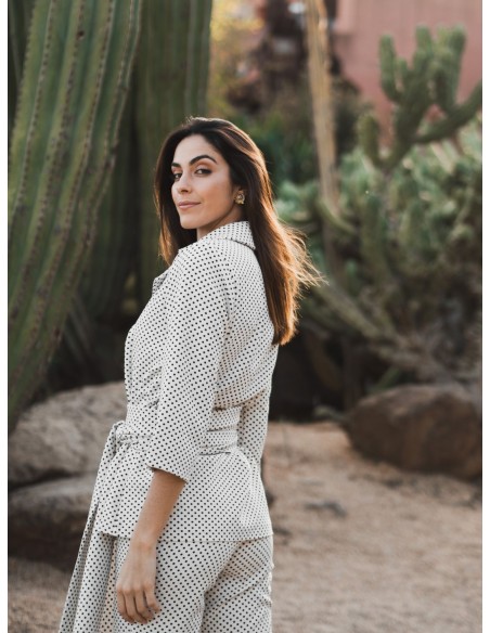 Veste croisée avec imprimé à pois