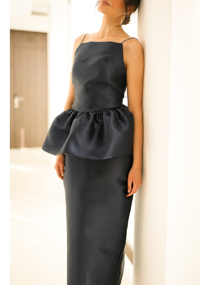 Navy blue peplum top with straps