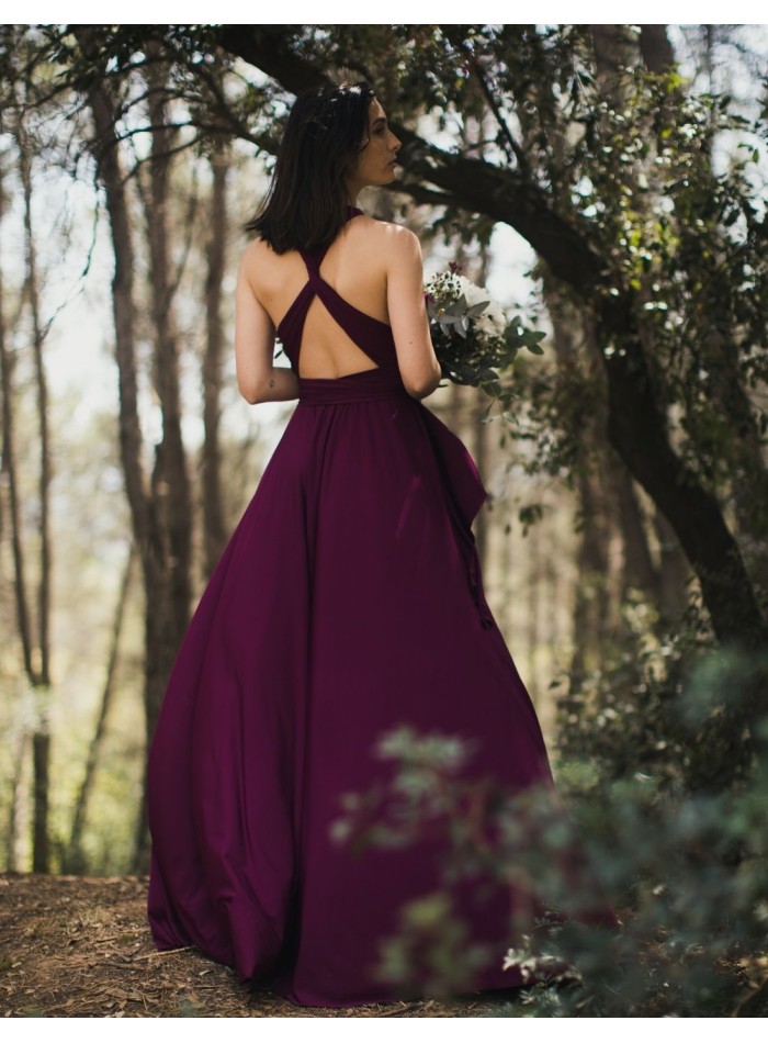 Robe longue de fête multipositions avec fente...