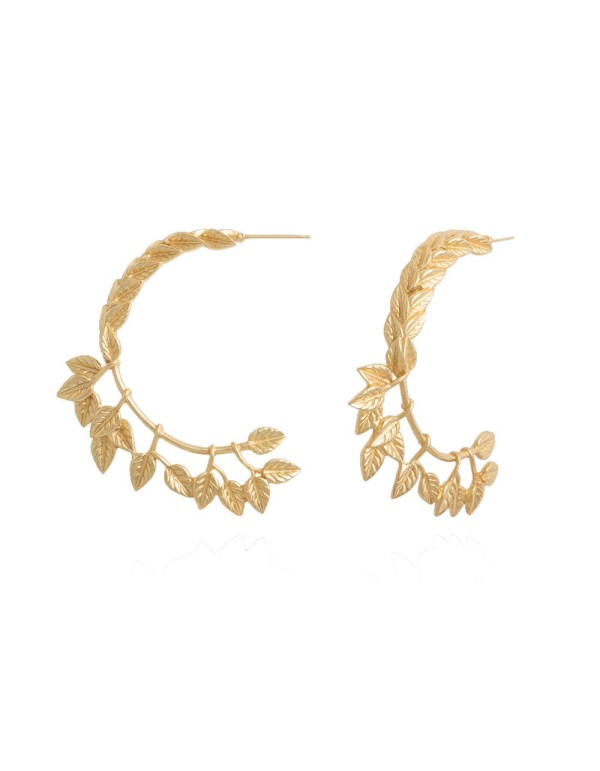 hoop earrings golden leaves lavani