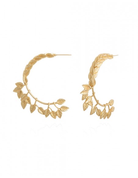 hoop earrings golden leaves lavani