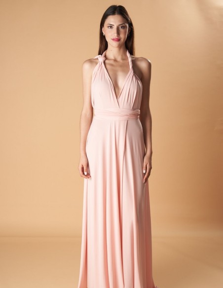 Vestido largo de fiesta multiposición con abertura lateral