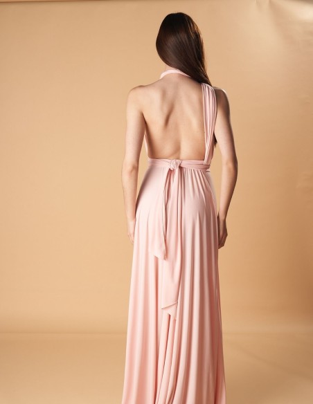 Robe longue de fête multipositions avec fente latérale