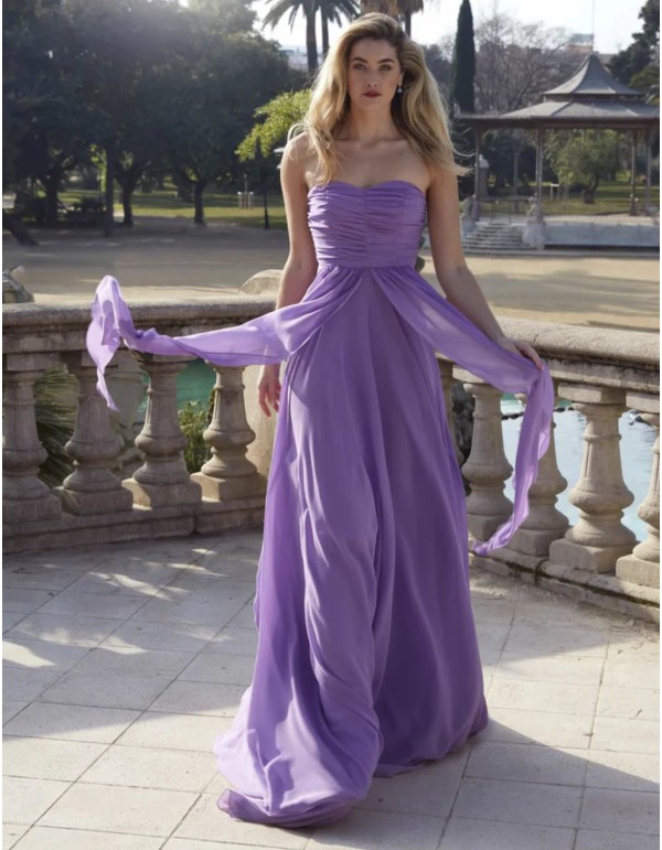 Robe de soirée longue avec encolure multipositions et...