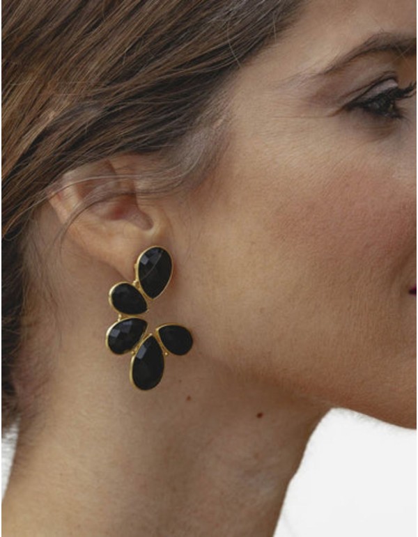 Party earrings with black druses 2