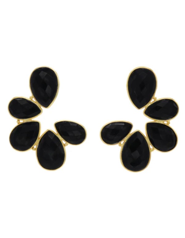 Party earrings with black druses