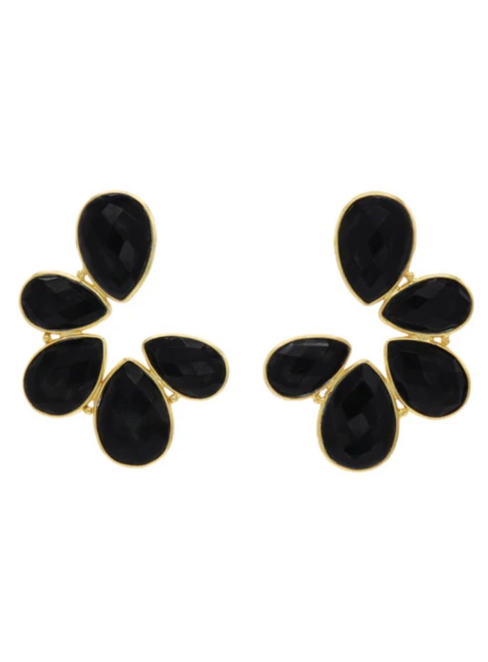 Party earrings with black druses