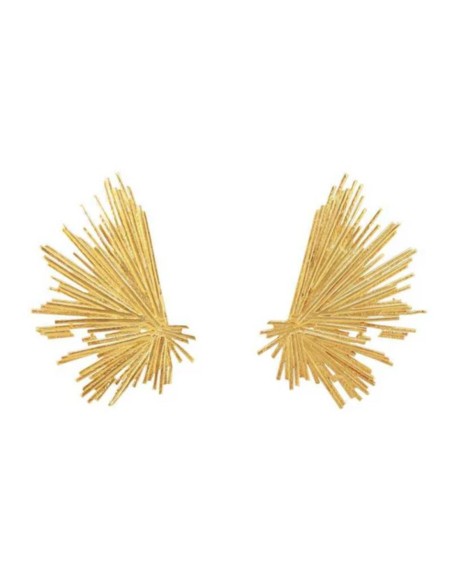 Boucles d'oreilles plaquées or avec lignes irrégulières plaquées or