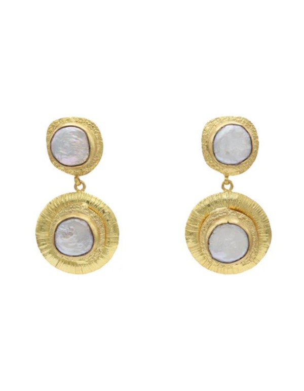 Boucles d'oreilles invités métallisés avec perles