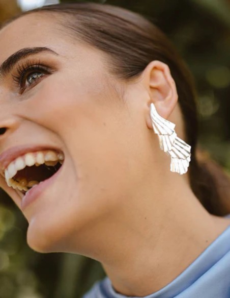 Boucles d'oreilles de fête plaquées argent