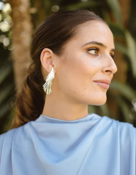 Silver plated overlay party earrings