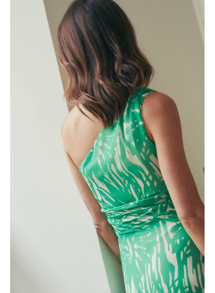 Longue robe d'invité en mousseline de soie avec...