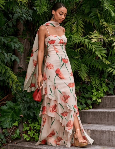 Robe d'invité de mariage à imprimé floral
