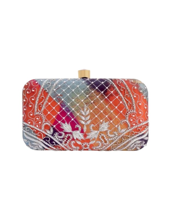 Sac à main imprimé brodé à la main avec strass