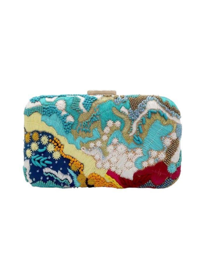 Sac de fête imprimé et brodé à la main avec des strass