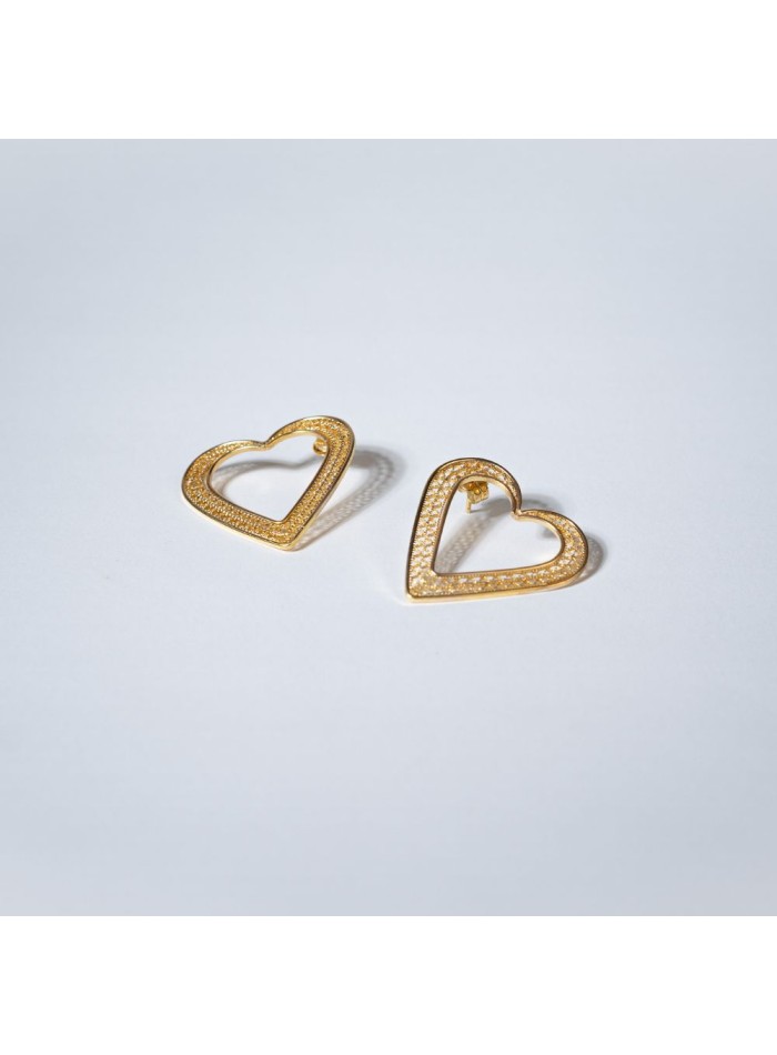Gold plated heart party earrings