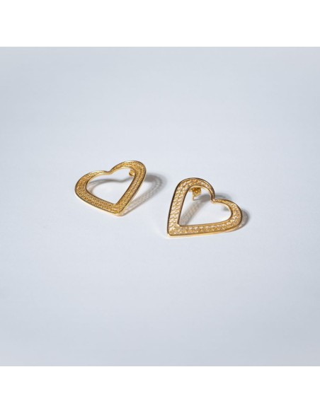 Boucles d'oreilles en forme de cœur plaqué or