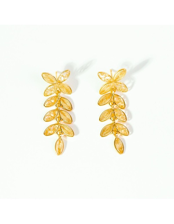 Longues boucles d'oreilles de fête en feuilles de lierre 2