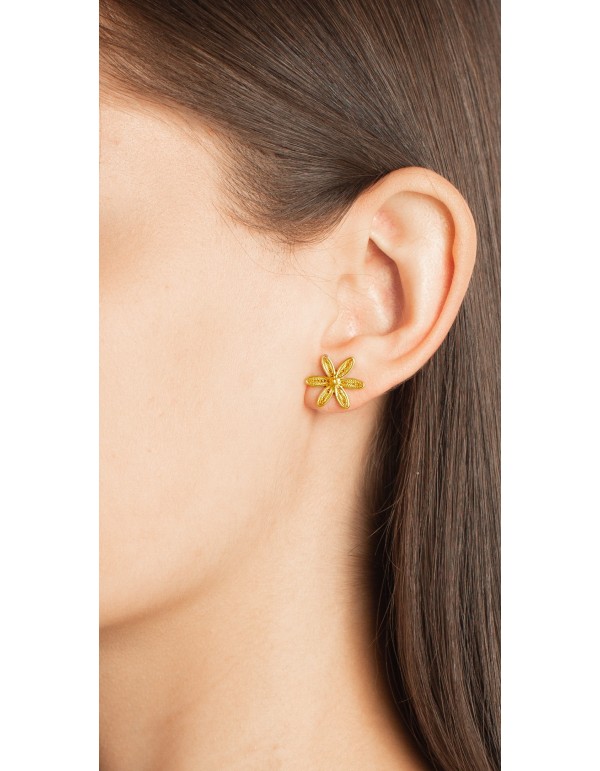 Medium earrings in the shape of jasmine flower 2