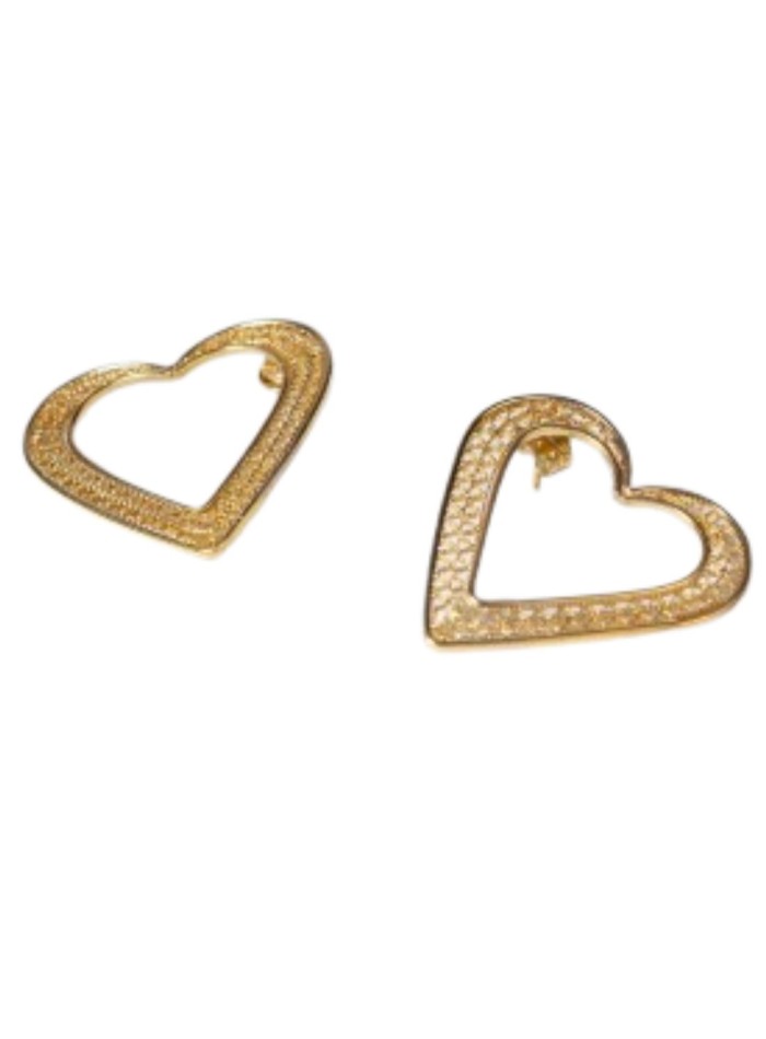 Boucles d'oreilles en forme de cœur plaqué or