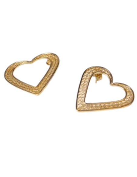 Gold plated heart party earrings