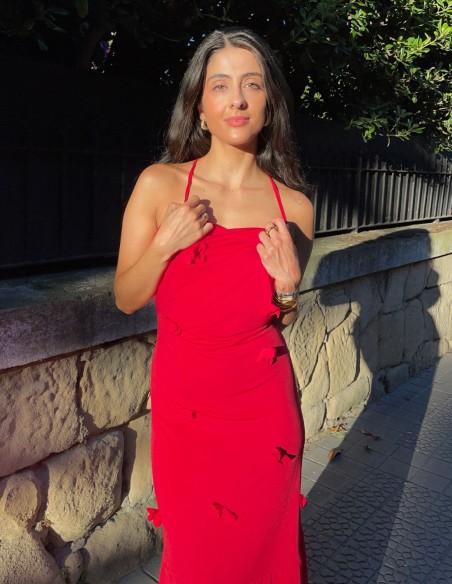 Vestido de fiesta largo rojo - OLAIA MADINABEITIA Vestido de fiesta largo rojo - OLAIA MADINABEITIA