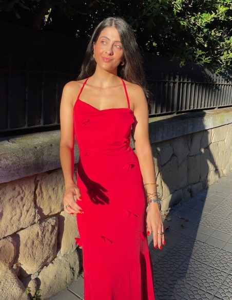 Vestido de fiesta largo rojo para invitada Vestido de fiesta largo rojo para invitada