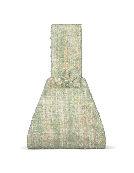 Bolso para invitada en tweed aguamarina