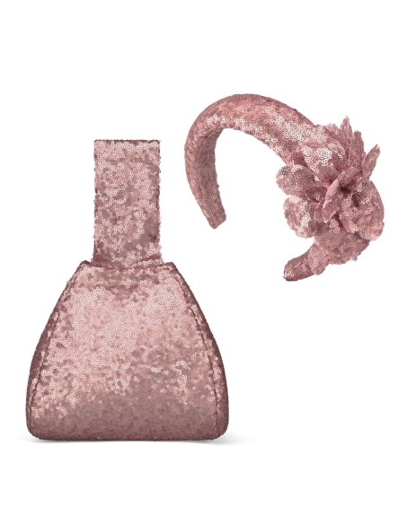 Bolso de fiesta de lentejuelas color rosa para invitada